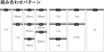 Sistema Ultra Tritan Airtight Pantry Storage Container | 2.75 Litre Large Food Storage Container | Stackable | with Locking Clips | BPA-Free | Clear with Black Accents
