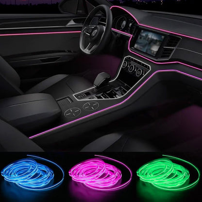 AutoStyle 10-Piece Multi-Color LED Interior Ambience Lighting with App Control & 8-meter Optical Fiber