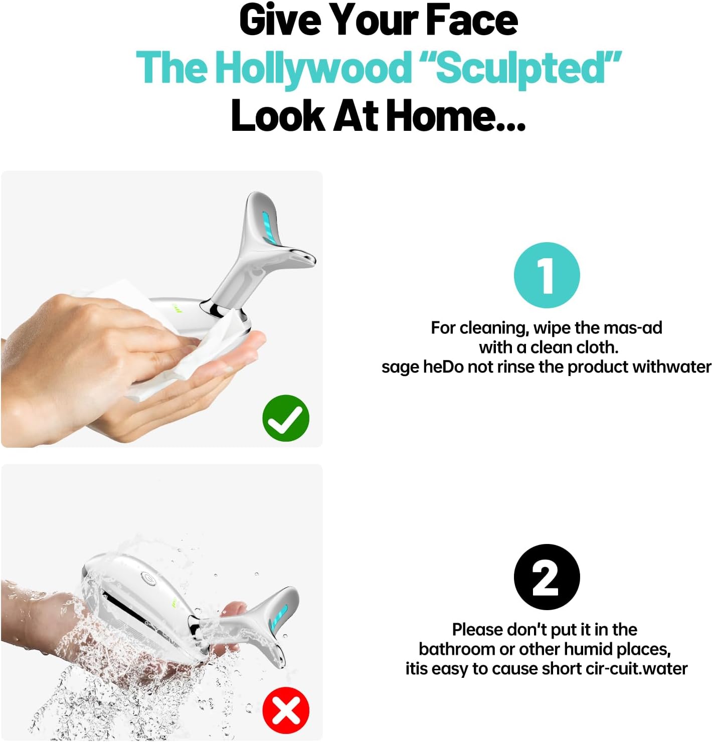 Red Light Therapy for Face, Floverkity LED Face Massager, RED Light Device, at-Home Face Tool for Skin Care (White,7 Light)