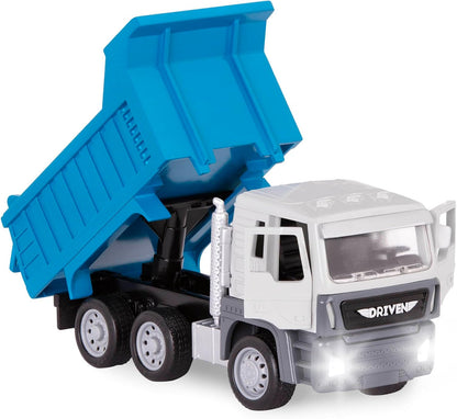 Driven by Battat Playset for Kids Dump Truck & Accessories - Pretend Toy, Signs, Beams, & More - 3 Years - Construction Crane Play Set (62pc), Multicoloured, Standard, WH1273Z