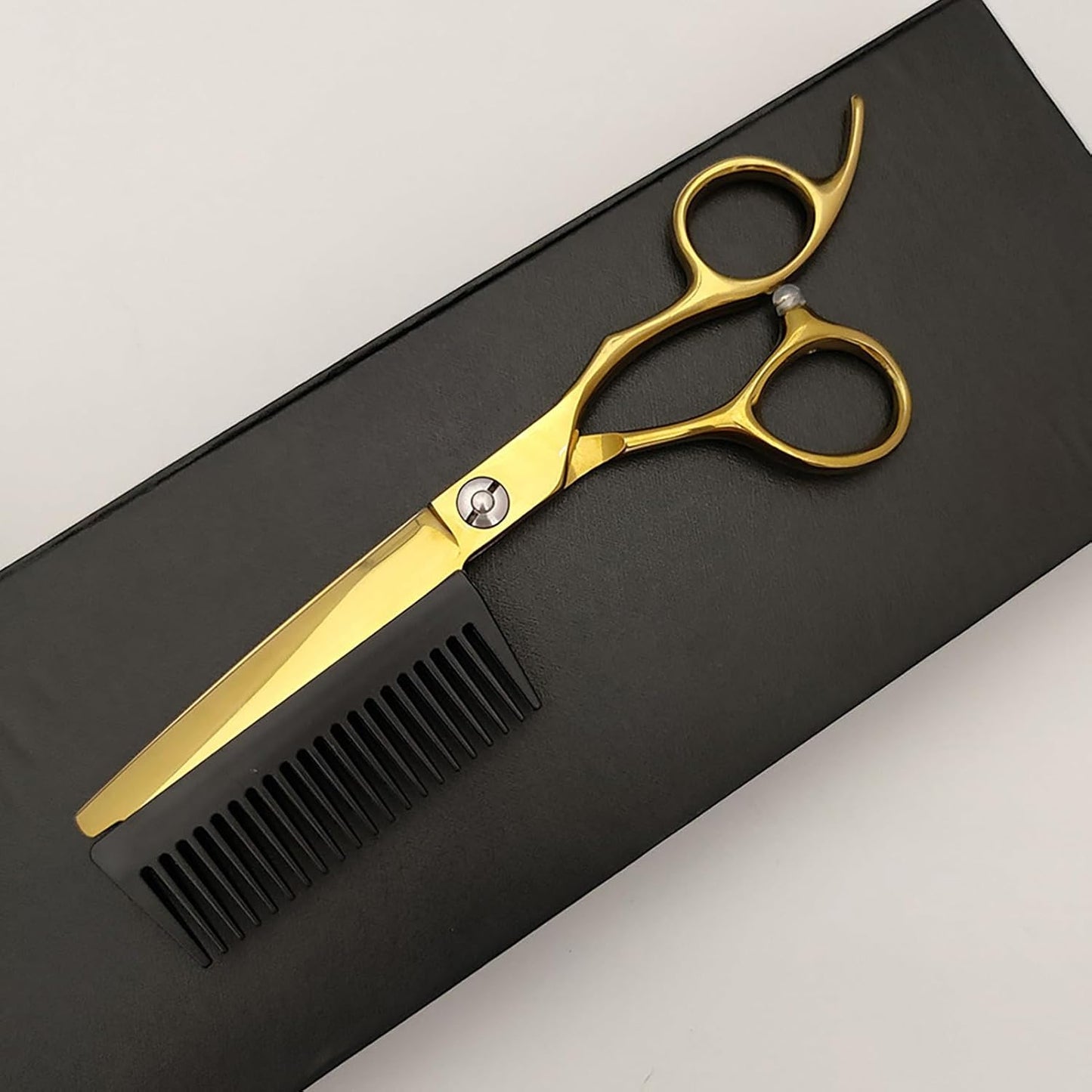 Forbici da Parrucchiere, Attrezzi Per Taglio Capelli, Forbici Sfoltitrici 2 in 1 con Pettine Rimovibile per Uomo Donna Taglio Capelli a Casa Viaggio Parrucchieri Salone Domestico Cura Personale