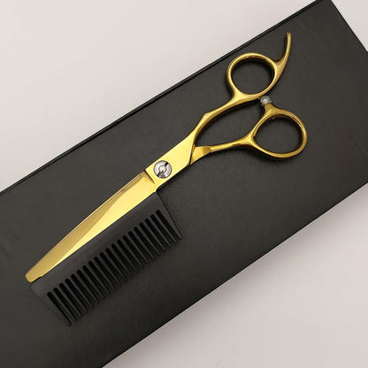 Forbici da Parrucchiere, Attrezzi Per Taglio Capelli, Forbici Sfoltitrici 2 in 1 con Pettine Rimovibile per Uomo Donna Taglio Capelli a Casa Viaggio Parrucchieri Salone Domestico Cura Personale