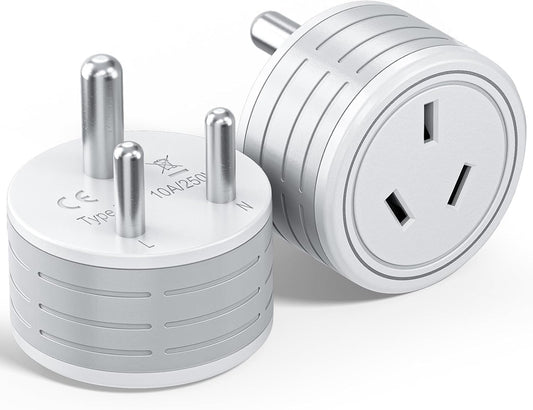 India Travel Adapter - AU to Universal Plug, International Power Adapters for Australia, Type-D Adapter for Sri Lanka, Maldives, Nepal, Pakistan (2-Pack)