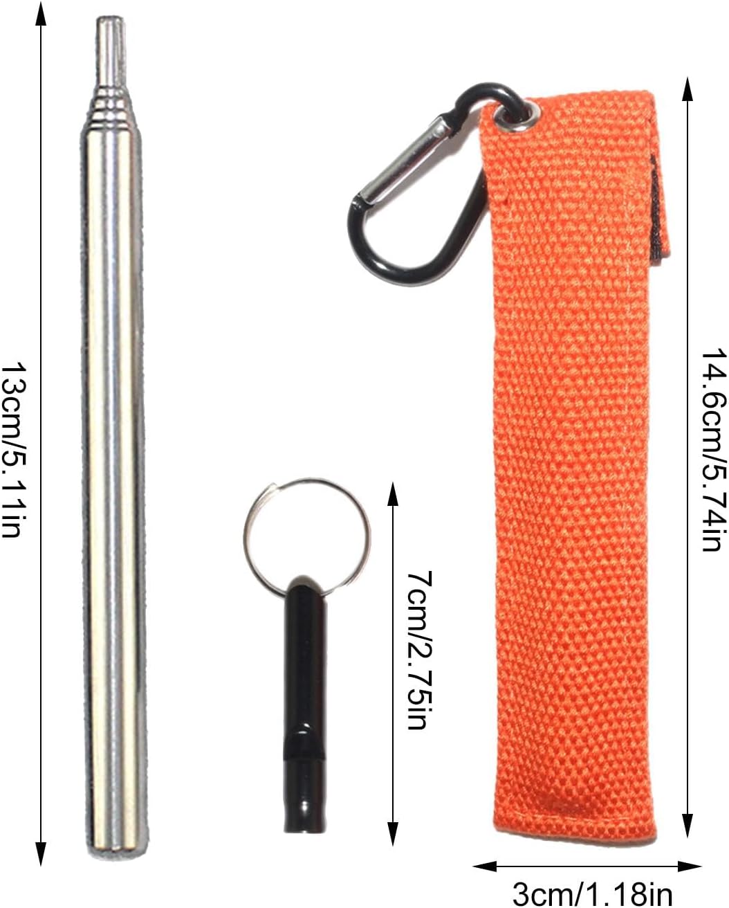 Hiking Tools Kit | Survival Whistle, Carabiner Clip, Fire Starter, Keychain Carabiner,Carabiner Clip, Portable Survival Whistle, Survival Tools for Camping, Outdoor, Backpack