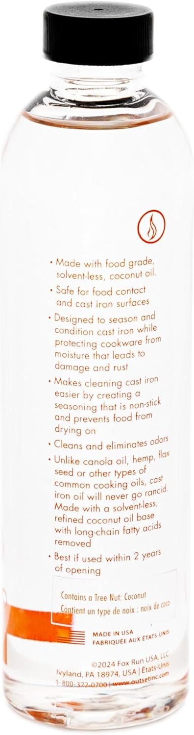 Outset Cast Iron Seasoning and Conditioning, 8 Ounces, For Seasoning and Cleaning Cast Iron