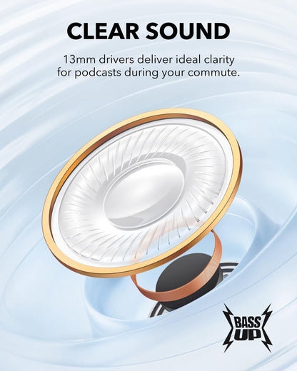 soundcore K20i by Anker, Semi-in-Ear Earbuds, Bluetooth Wireless, 36H Playtime, Fast Charge, Clear Sound, Comfortable Fit, ENC 2-Mic Clear Calls, Custom EQ, IPX5, Bluetooth 5.3, App Control