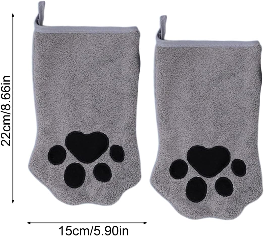 Nuyhgtr Grooming Gloves Cats, 2X Double-Sided Cat Grooming Glove, Quick Drying Bath Towel Pet Care Tool, Ideal for Long-Haired Feline, Daily Cleaning, Travel, Home, Bathroom, Outings