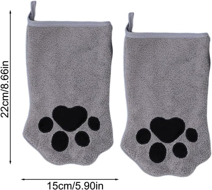 Nuyhgtr Grooming Gloves Cats, 2X Double-Sided Cat Grooming Glove, Quick Drying Bath Towel Pet Care Tool, Ideal for Long-Haired Feline, Daily Cleaning, Travel, Home, Bathroom, Outings