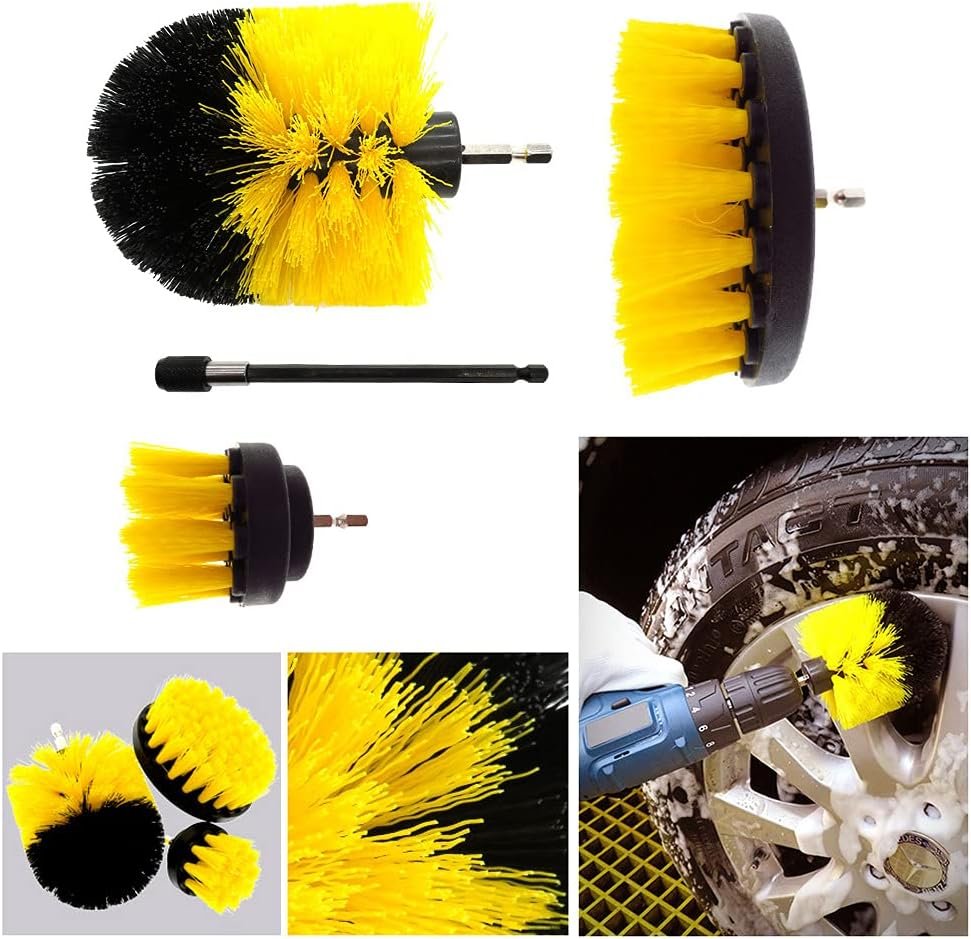 SHUAIGUO 26PCS Car Cleaning Brush Kit Car Cleaning Brush Accessories for Interior and Exterior Includes Scrubber Pads, Sponges, Cleaning Brushes