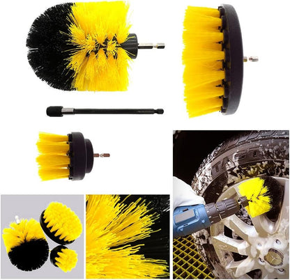 SHUAIGUO 26PCS Car Cleaning Brush Kit Car Cleaning Brush Accessories for Interior and Exterior Includes Scrubber Pads, Sponges, Cleaning Brushes