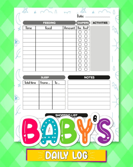 Baby Daily Feeding Logbook: Baby Daily Log Book and Baby Daily Log Book For Girl Nanny and Caregivers , Feeding Food Sleep Naps Activity Diaper Change Monitor Notes For Babies, Mommy Nursing or Breastfeeding Record 120 Pages, 8"x10"