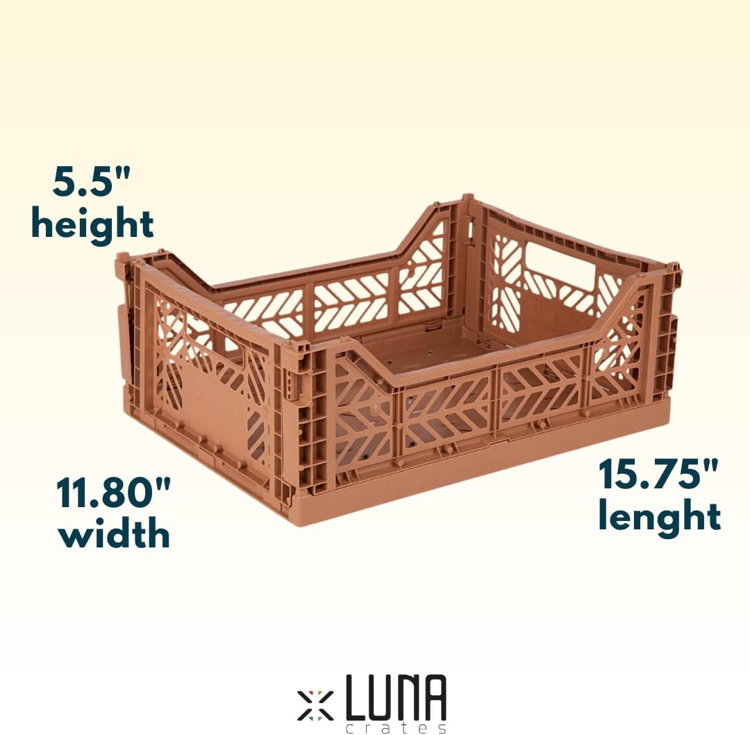 Collapsible Storage Box, Foldable Crate Organizer Bin with Handle, Stackable Crates for Home Organization (Lilac-LightGray-Peach, 14L - 3 Pack)