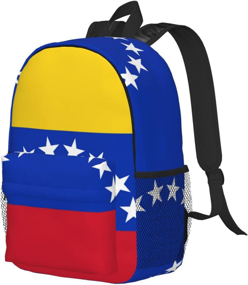 JBYJBX Flag Of Venezuela Print Adult Lightweight 15in Backpack Travel Hiking Essentials Laptop Bag Day Backpacks, Black, One Size