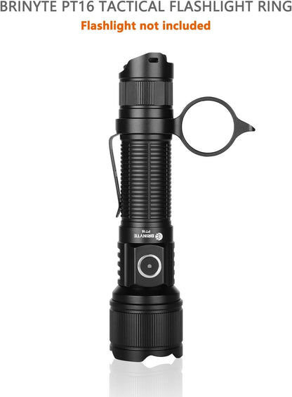 Brinyte Tactical Flashlight Finger Ring (Black), Compatible PT16 Tactical Flashlight