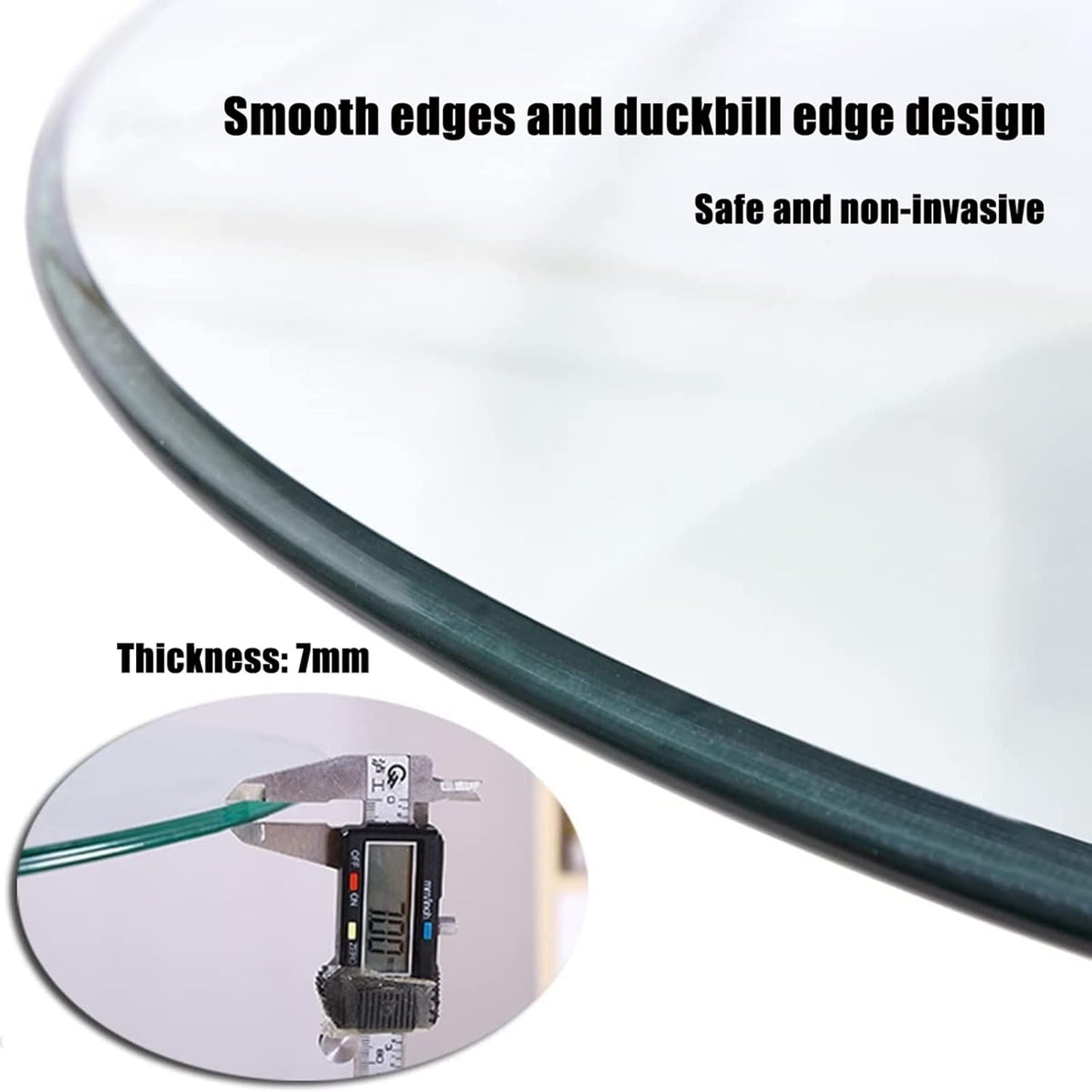 Trasparente Round Table Surface, Glass Table Tops 60-70 cm, DIY Circular Glass, Heavy-Duty Table Cover, Stylish Home Decor, Durevole Crystal Tabletop for Dining Gold Coffee Tavoli