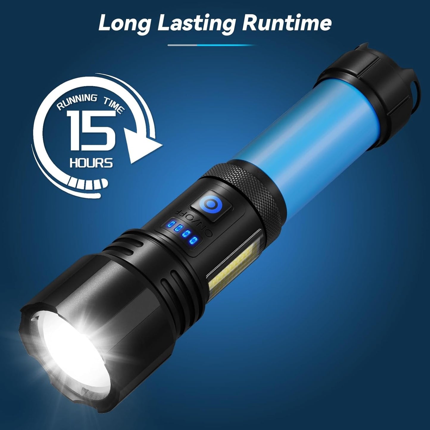 Sigoobal Rechargeable Flashlight, 2 Pack 900000 High Lumens Super Bright Flash Light, 7 Modes with COB Work Light, IPX6 Waterproof, Powerful Handheld LED Flashlights for Camping, Hiking