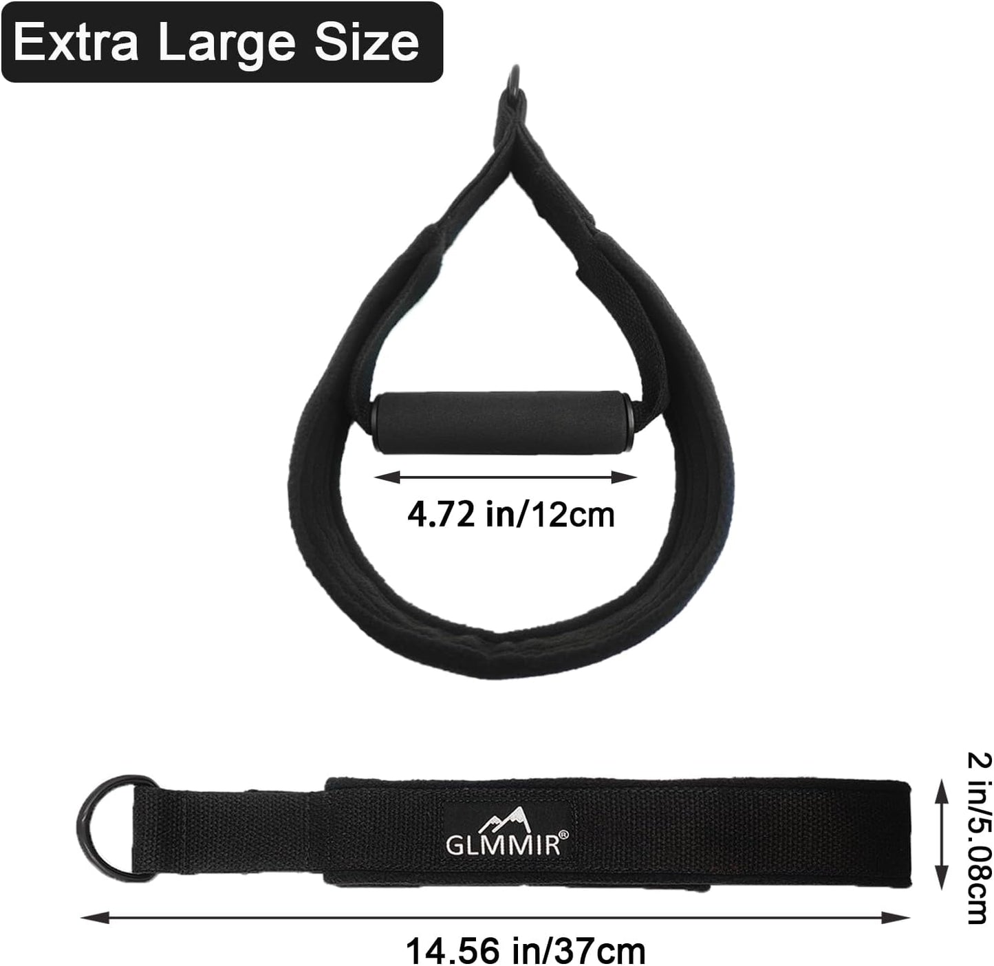 GLMMIR Pilates Double Loop Straps for Pilates Reformer, Fitness Metal D Ring Straps Handle, Pilates Accessories Yoga Wristbands Exercise Straps Pilates Accessories for Workout 2 PCS
