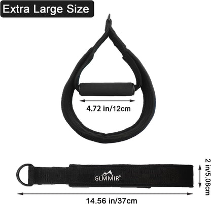 GLMMIR Pilates Double Loop Straps for Pilates Reformer, Fitness Metal D Ring Straps Handle, Pilates Accessories Yoga Wristbands Exercise Straps Pilates Accessories for Workout 2 PCS