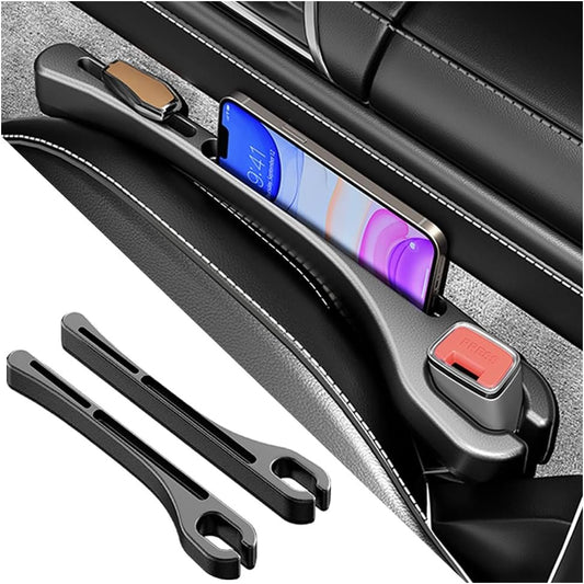 2PCS Upgrade Car Seat Gap Filler with Phone Holder,Multifunctional Car Gap Filler Car Seat Organizer for Avoiding Falling,Universal Car Interior Accessories Gap Filler for Car Seats (Black)
