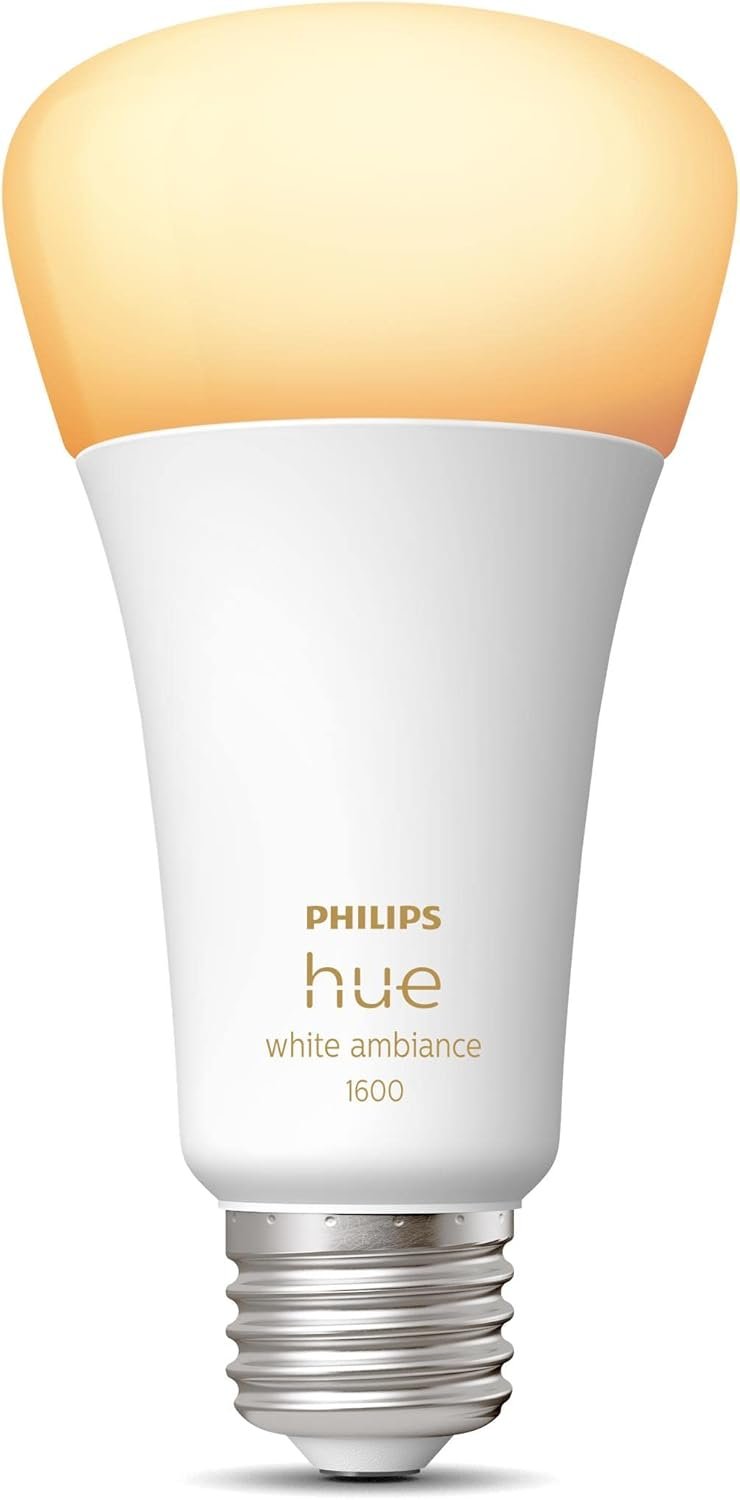 Philips Hue White Ambiance 16W Equivalent 100W A21 Base E26 LED Smart Bulb, Warm-to-Cool White Light, Bluetooth & Zigbee Compatible, Voice Activated with Alexa & Google Assistant