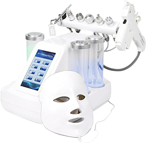 Hydrogen and Oxygen Beauty Tool 7 in 1 Vacuum Face Cleansing Water Oxygen Machine Clean Skincare Lift String Blackheads Device with 8IN1 Mask