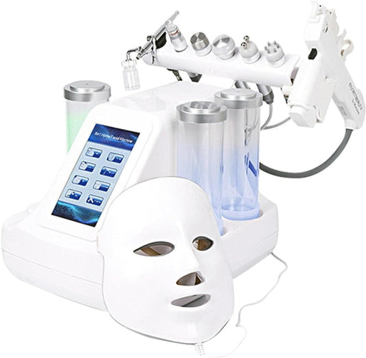 Hydrogen and Oxygen Beauty Tool 7 in 1 Vacuum Face Cleansing Water Oxygen Machine Clean Skincare Lift String Blackheads Device with 8IN1 Mask