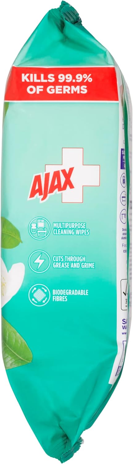 Ajax Disinfectant Wipes Refreshing Green Tea & Jasmine 110 Wipes
