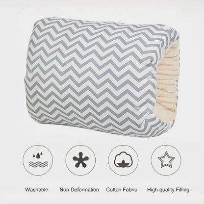 LENOTEX Breastfeeding Pillows Cotton Nursing Arm Pillow Skin-Friendly Feeding Pillow Mini Arm Pillow for Breastfeeding Washable Nursing Pillow for Bottle Feeding (Grey Fine Stripe)