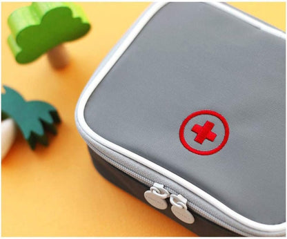 iMapo Portable Mini Travel Medicine Bag, Empty First Aid Kit, Small Medical organizer storage Pouch, Pill Drug Package Container for Outdoor Activities Sports Camping Hiking Emergency -Grey (Bag Only)