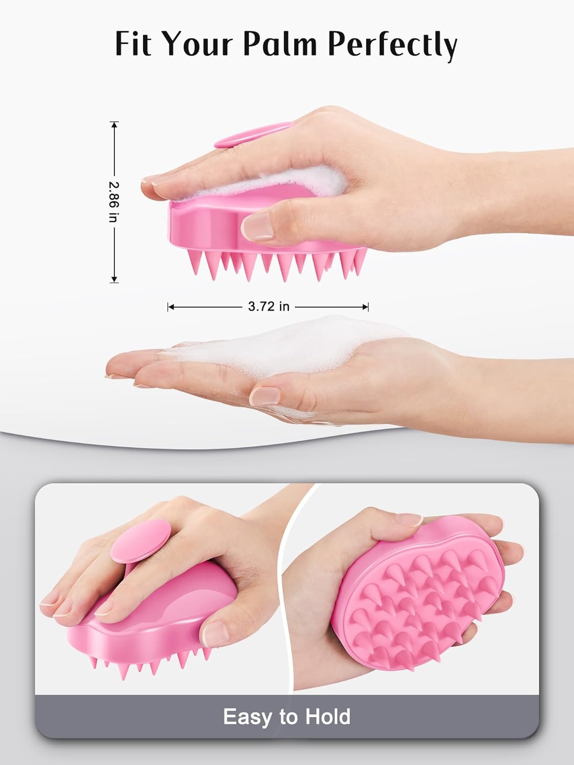 HEETA Hair Scalp Massager Shampoo Brush 2 Pack, Soft Silicone Bristles to Remove Dandruff, Waterproof Hair Scrubber for Both Wet Dry Hair, Suitable for Men & Women (Green & Pink)