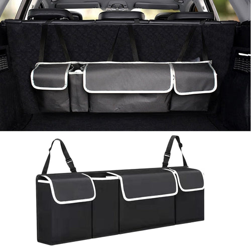 MITUMOMO Car Trunk Organizer Storage Bag, Back Seat Hanging Organizer, Adjustable Straps, Foldable Car Storage Bag for SUV Truck MPV