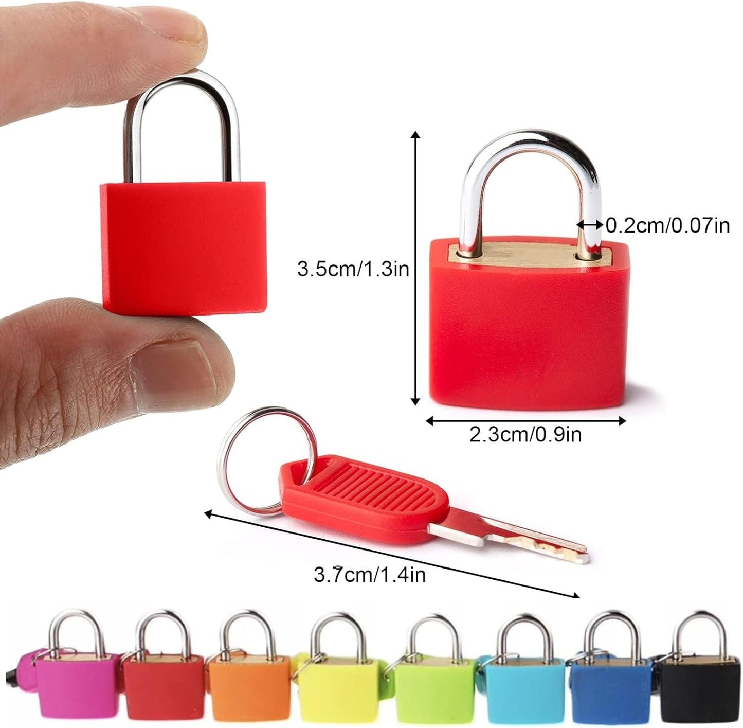 Luggage Padlocks, 8 Pairs Metal Suitcase Locks with Keys, Multicolor Mini Keyed Padlock for Luggage, Suitcase, Backpack, Laptop Bag, Gym Locker, Filing Cabinets, Toolbox (8 Colors)