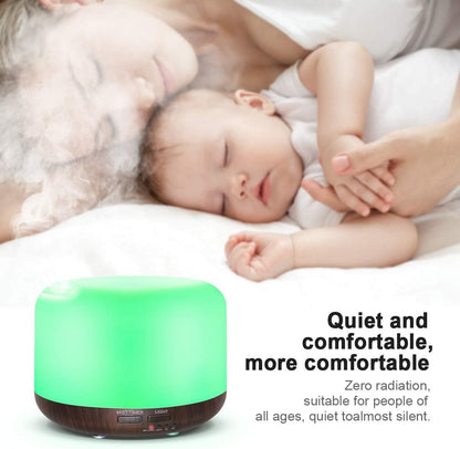 Marchred 300ML Essential Oil Diffuser with Remote Control,Ultrasonic Aromatherapy Air Diffuser Humidifier,Aroma Diffuser with 7 LED Color Changing Light for Large Room,Home (Dark Wood Grain)