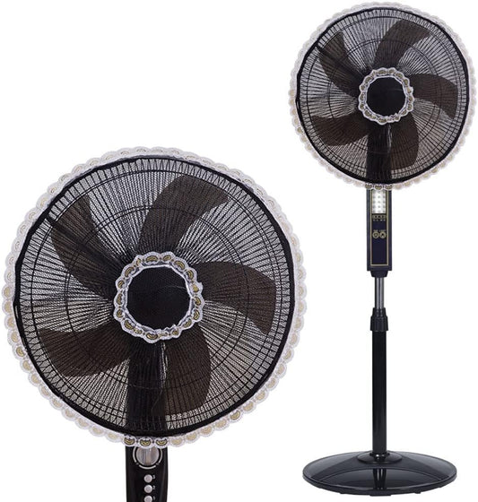 2 Pack Summer Fan Safety Protection Cover, Round Electric Fan Guard Dust Covers, Kid Baby Finger Protector, Anti-Pinch Hand Electric Fan Mesh Net Cover for Pedestal Fan, Standing Floor Fan