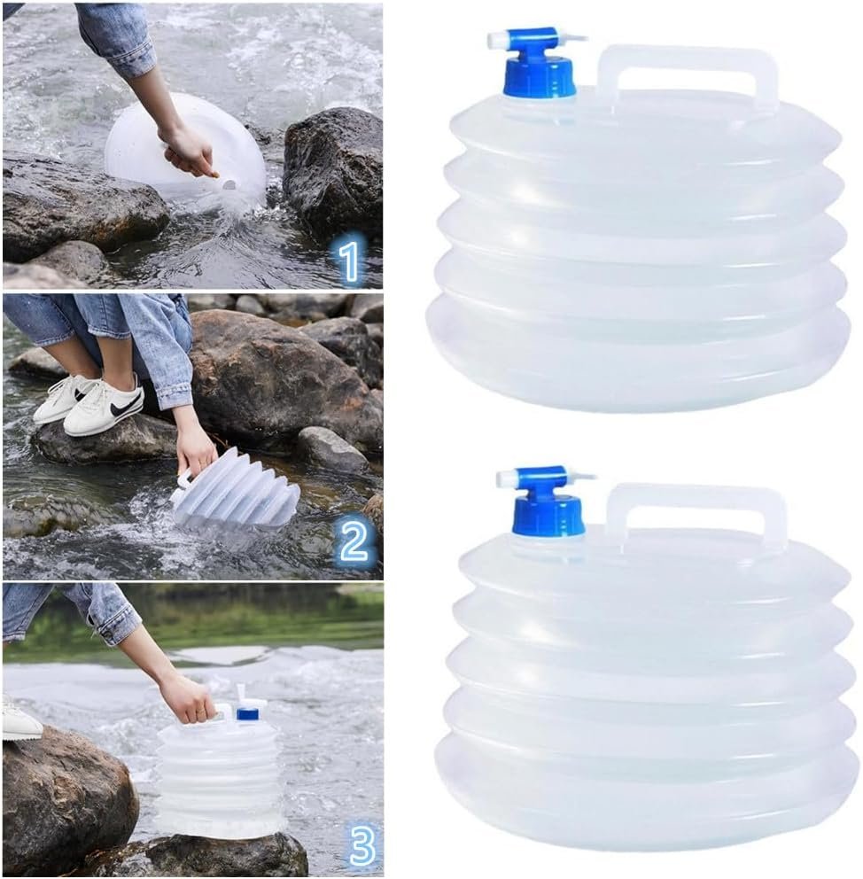 Portable & Folding Water Bucket Collapsible Water Container with Tap Camping Water Containers Water Carrier Camping Accessories Free Perfect for Caravans Camping Hiking Travel BBQ Travel Outdoorï¼ˆ15Lï¼‰