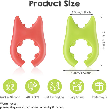 Cobee 2 Silicone Spoon Rest for Cooking - Non-Slip, Heat Resistant for Kitchen Utensils, Mini Stoves, Spatula - Cute Gadgets and Accessories