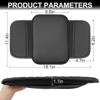 Car Center Console Cover, PU Leather Armrest Pad Cover, Universal Car Arm Rest Seat Storage Box Mat Waterproof Non Slip Interior Accessories