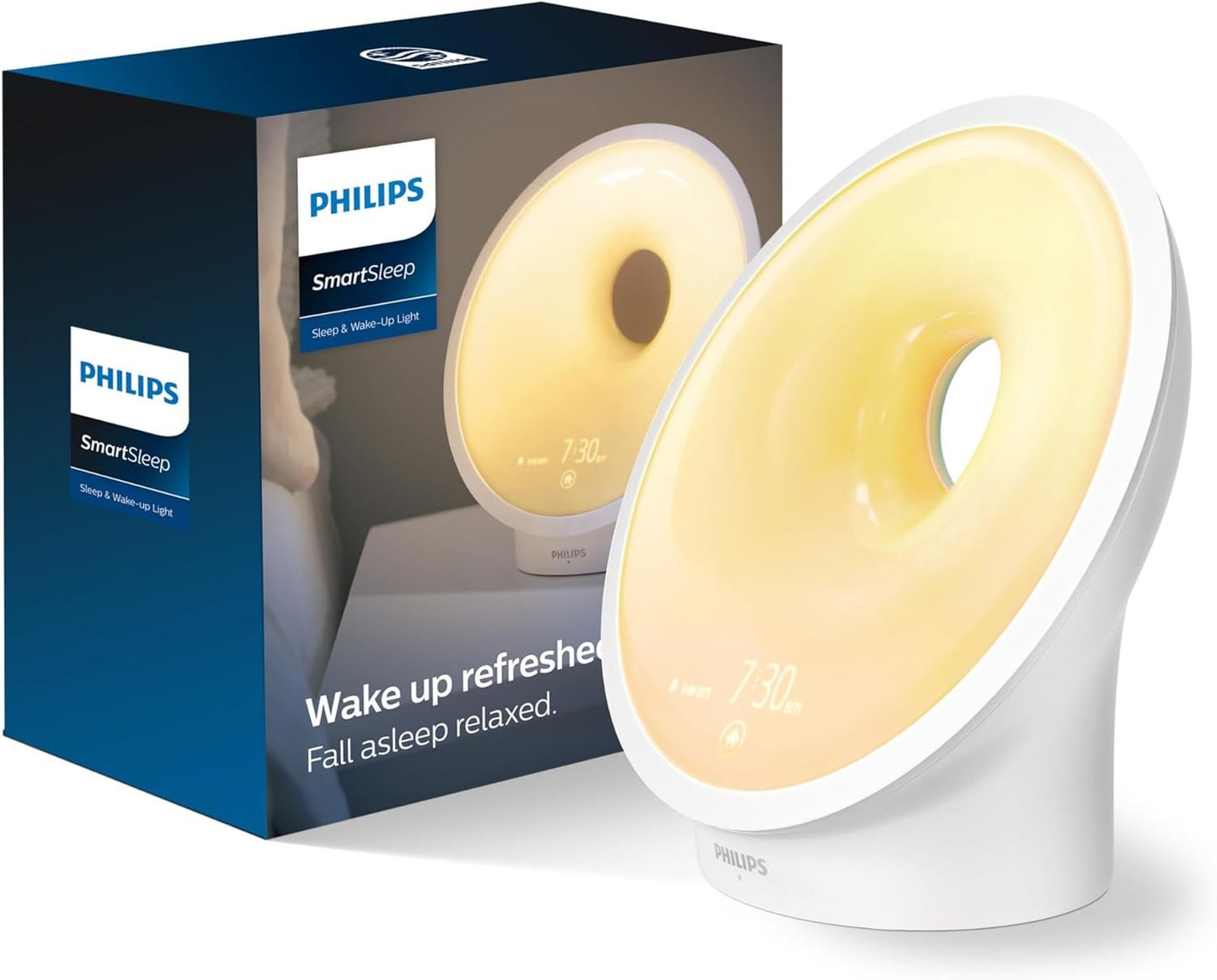 Amazon Exclusive Philips HF3650/60 SmartSleep Sleep and Wake-Up Light, Simulated Sunrise and Sunset, Multiple Lights and Sounds, RelaxBreathe to Sleep