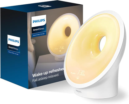 Amazon Exclusive Philips HF3650/60 SmartSleep Sleep and Wake-Up Light, Simulated Sunrise and Sunset, Multiple Lights and Sounds, RelaxBreathe to Sleep