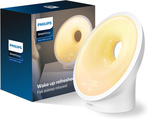 Amazon Exclusive Philips HF3650/60 SmartSleep Sleep and Wake-Up Light, Simulated Sunrise and Sunset, Multiple Lights and Sounds, RelaxBreathe to Sleep