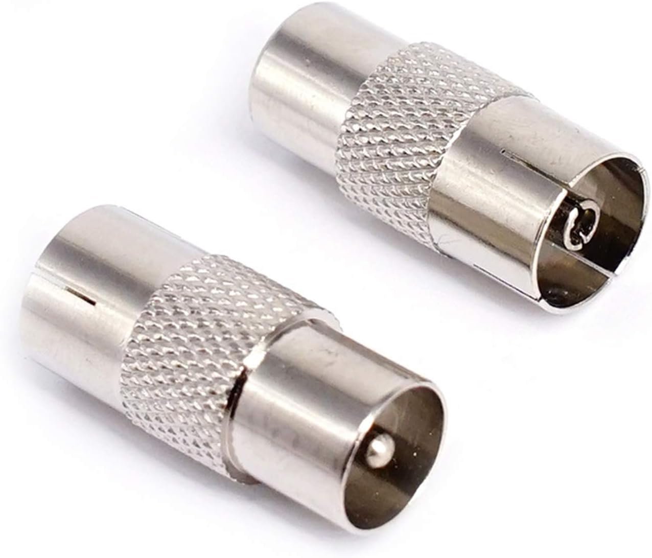 2 Pack TV Male Aerial Coaxial Cable Adaptor to PAL Female 9.5mm TV Satellite Antenna RF Coax Adapter Connector (TV M-F)