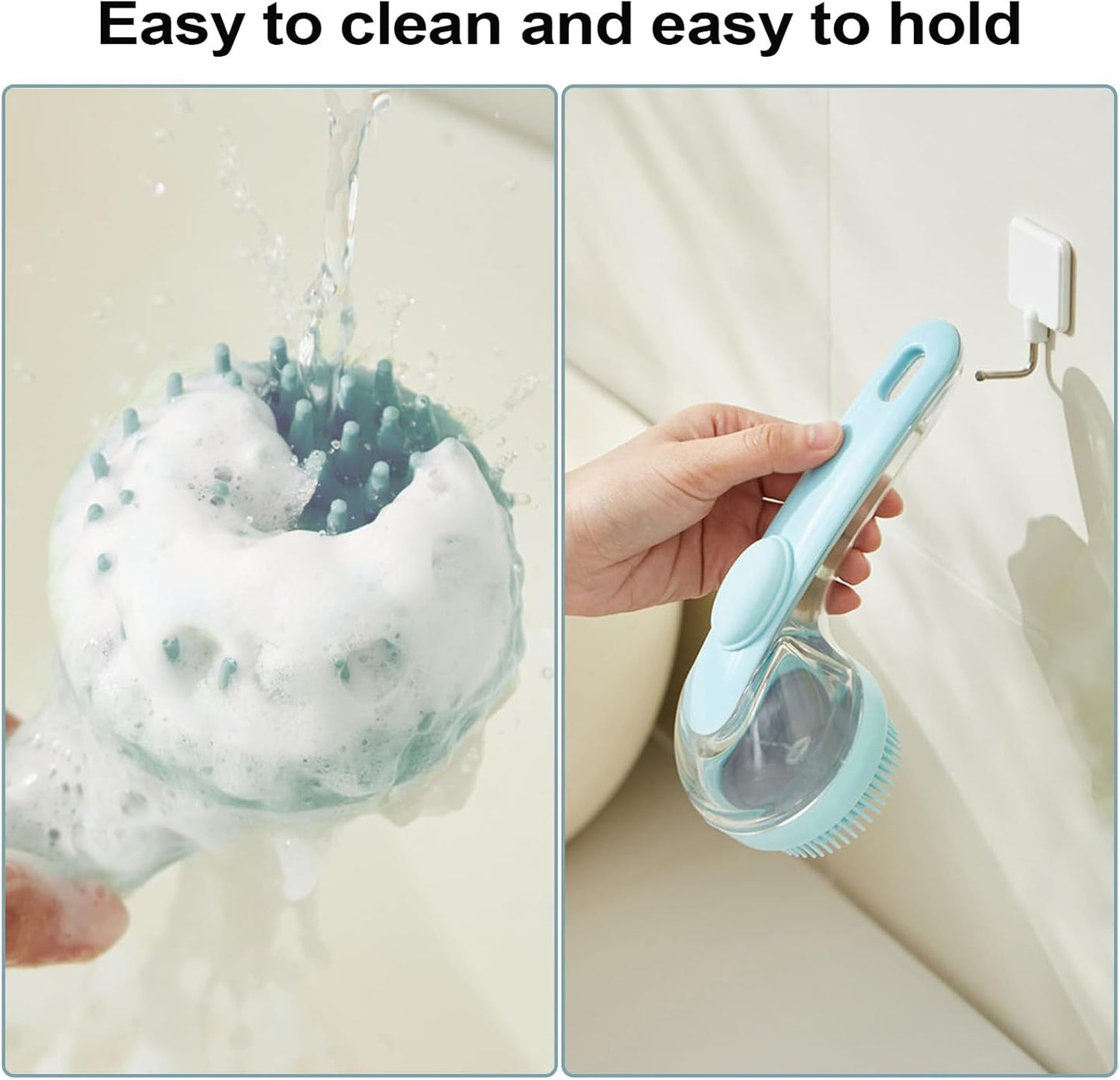 Reusable Dog Bath Brush, Short Hair Dogs Bath Scrubberr, Sturdy Silicone Soft Pet Grooming Accessories for Washing, Massaging, Showerhead and Teeth Cleaning