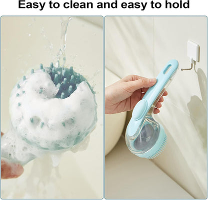 Reusable Dog Bath Brush, Short Hair Dogs Bath Scrubberr, Sturdy Silicone Soft Pet Grooming Accessories for Washing, Massaging, Showerhead and Teeth Cleaning