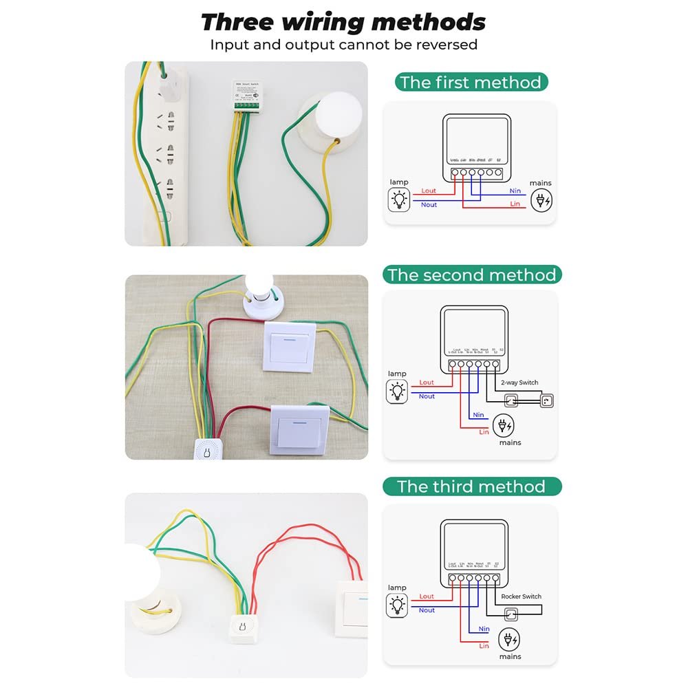 Domary Mini WiFi Switch Module 16A Wi-Fi Intelligent Relay Light Switch APP Remote Control Voice Control DIY Breaker Module Home Appliance Automation (AC 100-240V)