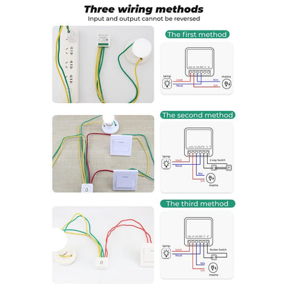 Domary Mini WiFi Switch Module 16A Wi-Fi Intelligent Relay Light Switch APP Remote Control Voice Control DIY Breaker Module Home Appliance Automation (AC 100-240V)