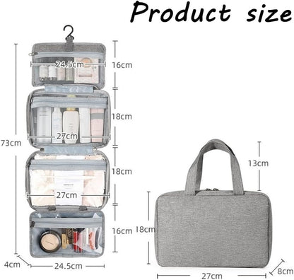 Travel Toiletry Bag,Hanging Travel Toiletry Bag with Hook,Hanging Toiletry Bag,Resistant Travel Cosmetic Bag Foldable Hygiene Bag for Toiletries, Cosmetics, Makeup, Brushes, Shower