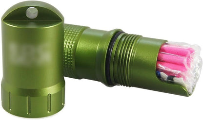 Waterproof EDC Keychain Capsule Tube, Small Outdoor Survival Storage Seal Bottle Matches Case Dry Box Pill Fob Container Emergency Tool(Green)