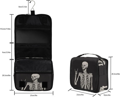 Hanging Toiletry Bag Large Cosmetic Travel Bag Portable Makeup Pouch Waterproof Travel Organizer Bag, Skull, One Size, Sport