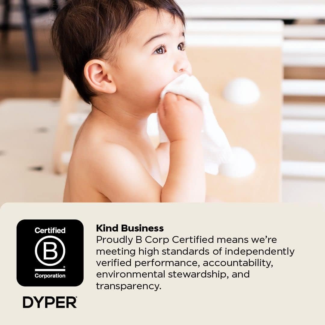 DYPER - 99% Water Based Baby Wipes 100% Made from Plant-Based* & Honest for Sensitive Skin, Fragrance & Plastic-Free - Unscented, Pack of 12 (720 Count)