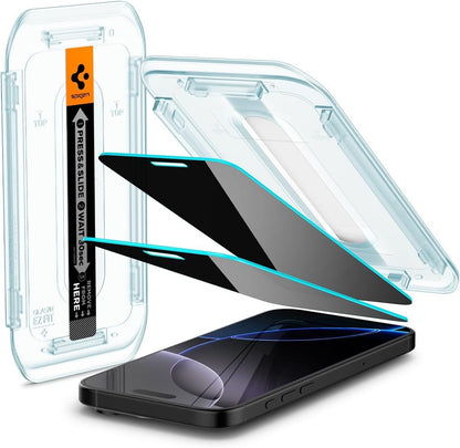 Spigen Tempered Glass Screen Protector [GlasTR EZ FIT - Privacy] Designed for iPhone 16 Pro Max [2Pack]